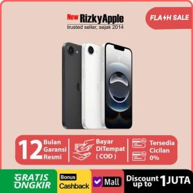 Apple iPhone 16e 5G 512GB 256GB 128GB A18 Bionic Chip Garansi Resmi - 128GB, Black