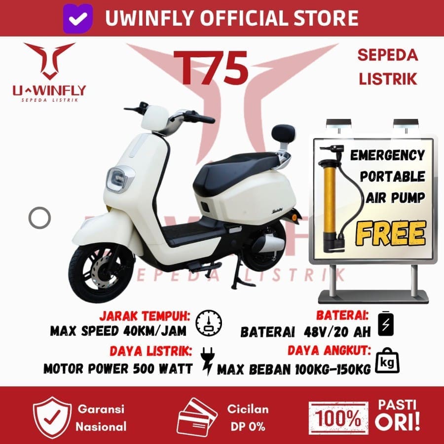 Sepeda Listrik Uwinfly T75 Garansi Resmi