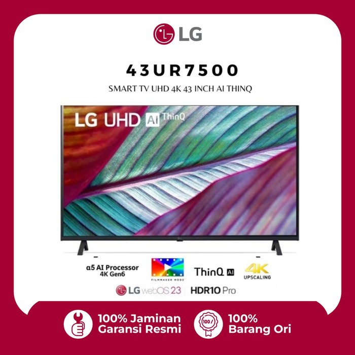 LG SMART TV 43UR7500 UHD 4K AI THINQ 43 INCH - 43UR75