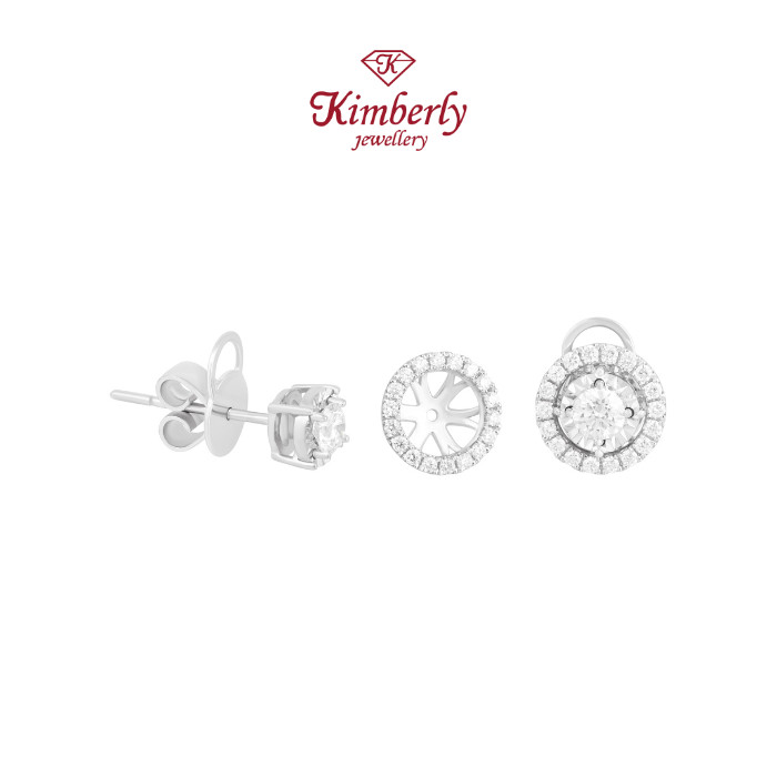 Anting Berlian Solitaire 2 in 1 Sertifikat GIA KER1224986 - Kimberly Jewellery