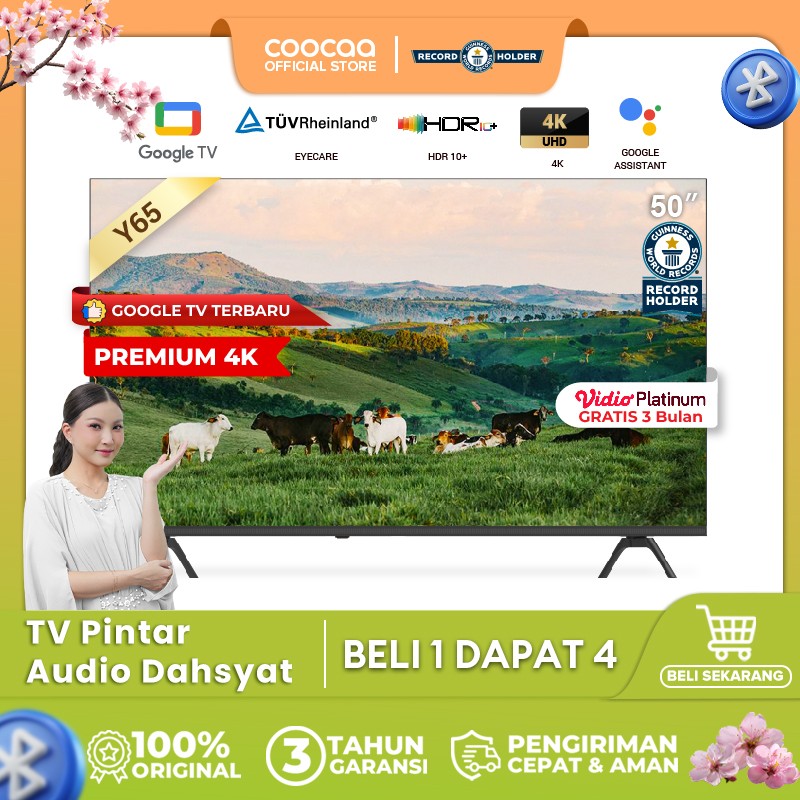 NEW COOCAA 50 inch GOOGLE TV-4K UHD-Dolby Audio (COOCAA 50Y65)