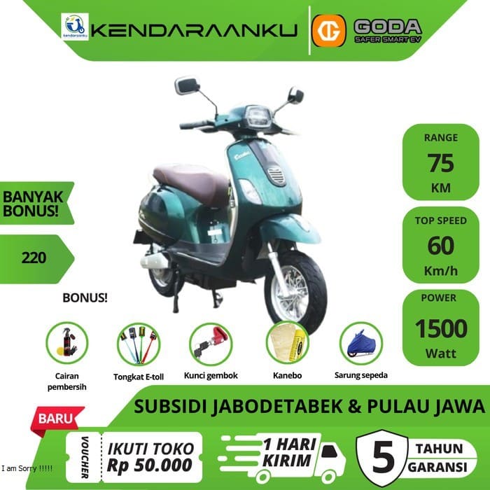 GODA GOLDEN RAPTOP 220 MOTOR LISTRIK SUBSIDI - KENDARAANKU OFC - PALM GREEN, OFF THE ROAD
