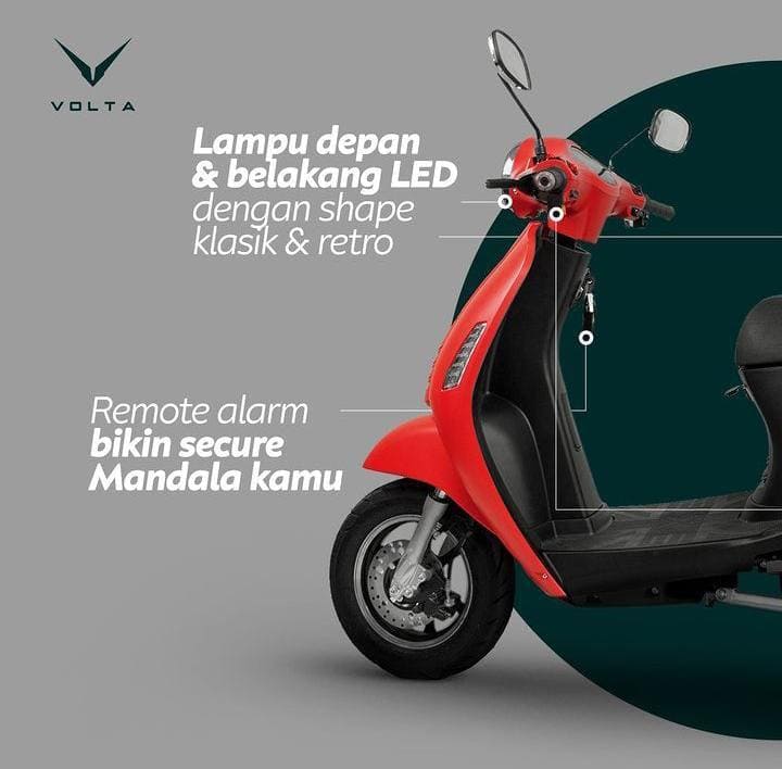 (BOOKING FEE) VOLTA MANDALA MOTOR LISTRIK - Merah - Gambar 4