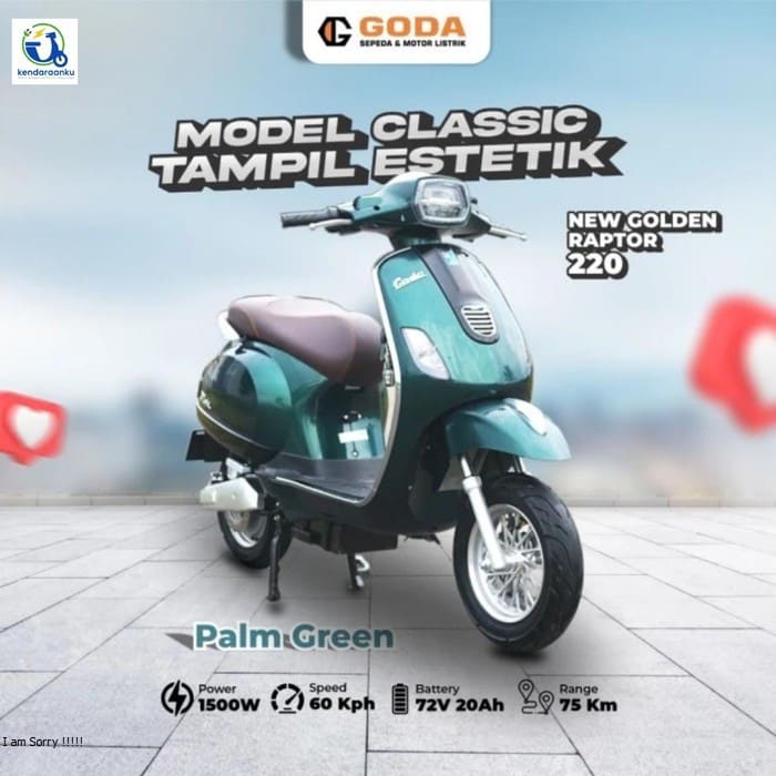 GODA GOLDEN RAPTOP 220 MOTOR LISTRIK SUBSIDI - KENDARAANKU OFC - PALM GREEN, OFF THE ROAD - Gambar 2