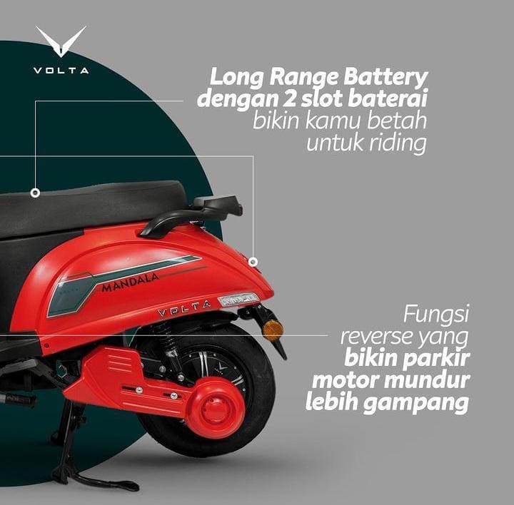 (BOOKING FEE) VOLTA MANDALA MOTOR LISTRIK - Merah - Gambar 5