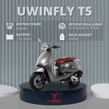 Motor Listrik T5 Garansi Resmi / Motor Listrik uwinfly T5 / Motor Vespa t5 uwinfly / Motor Listrik Murah / Motor Listrik